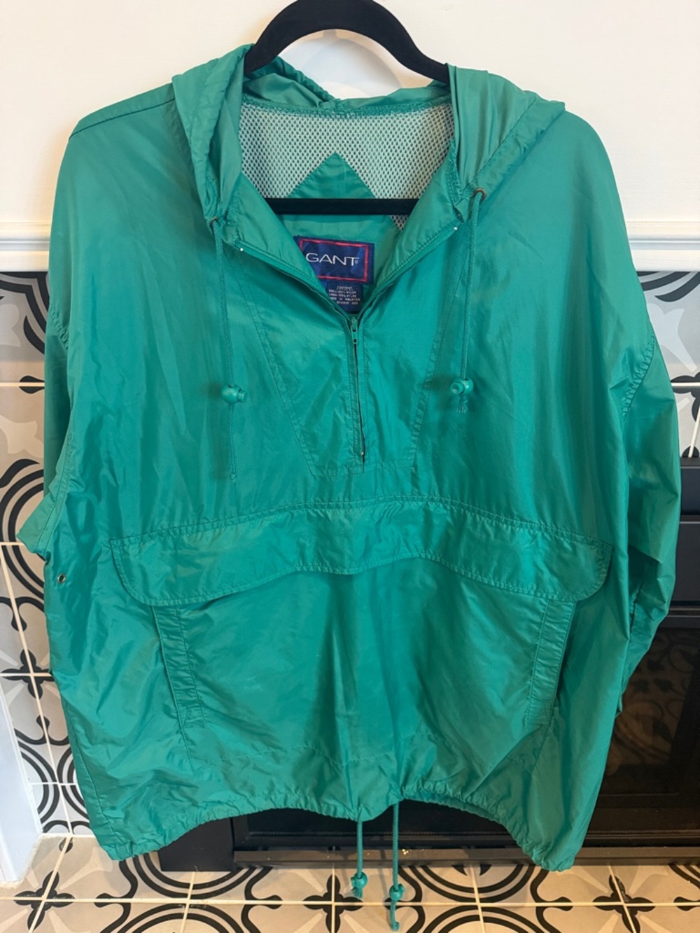Gant Teal Hooded Pullover Windbreaker